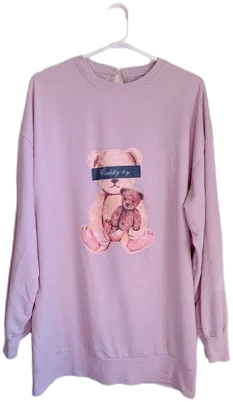 Ank Rouge Oversized Bear Print Pullover Dress