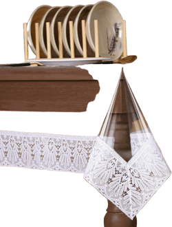 Mixweer Clear Vinyl Table Cover Protector Waterproof Plastic Tablecloth Dining Table Cover White Lace Tablecloth for Dining Tables Kitchen Home(60 x 84 Inch) 59.8" x 84.6" (Rectangular)