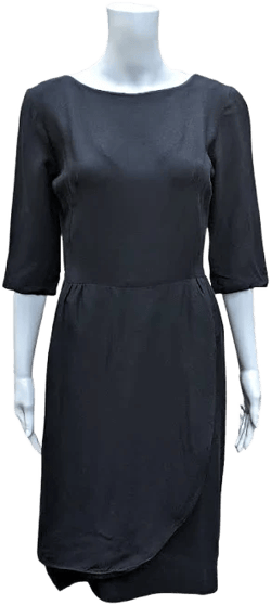 Vintage 50s or 60s Half Sleeve Fitted Crepe Cocktail Dress