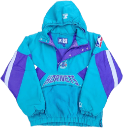 Vintage 90s Charlotte Hornets Starter Pouch Jacket