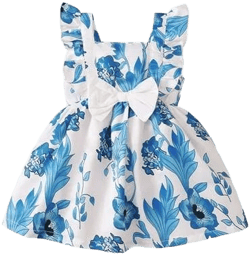 Infant Baby Girl Sleeveless Bowknot Floral Dress