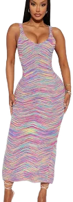 Fashion Nova Sleeveless Sweater Rich Splash Maxi Dress