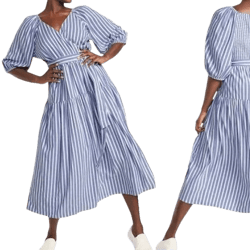 Old Navy Women's Puff Short Sleeve Midi Wrap Dress - Regular & Plus