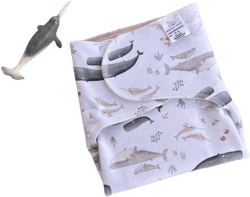 Whale Families Bamboo Organic Stretchy Preflat | Newborn Preflat | One Size Preflat | Preflat Cloth Diaper | Bamboo Organic Cotton Diaper