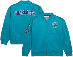 Mitchell & Ness Men's Charlotte Hornets Vintage Logo Lightweight Satin Bomber Jacket