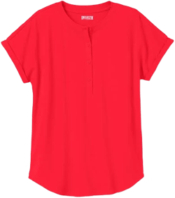 Duluth Trading Company Women's Plus Lightweight Longtail T Short Sleeve Henley