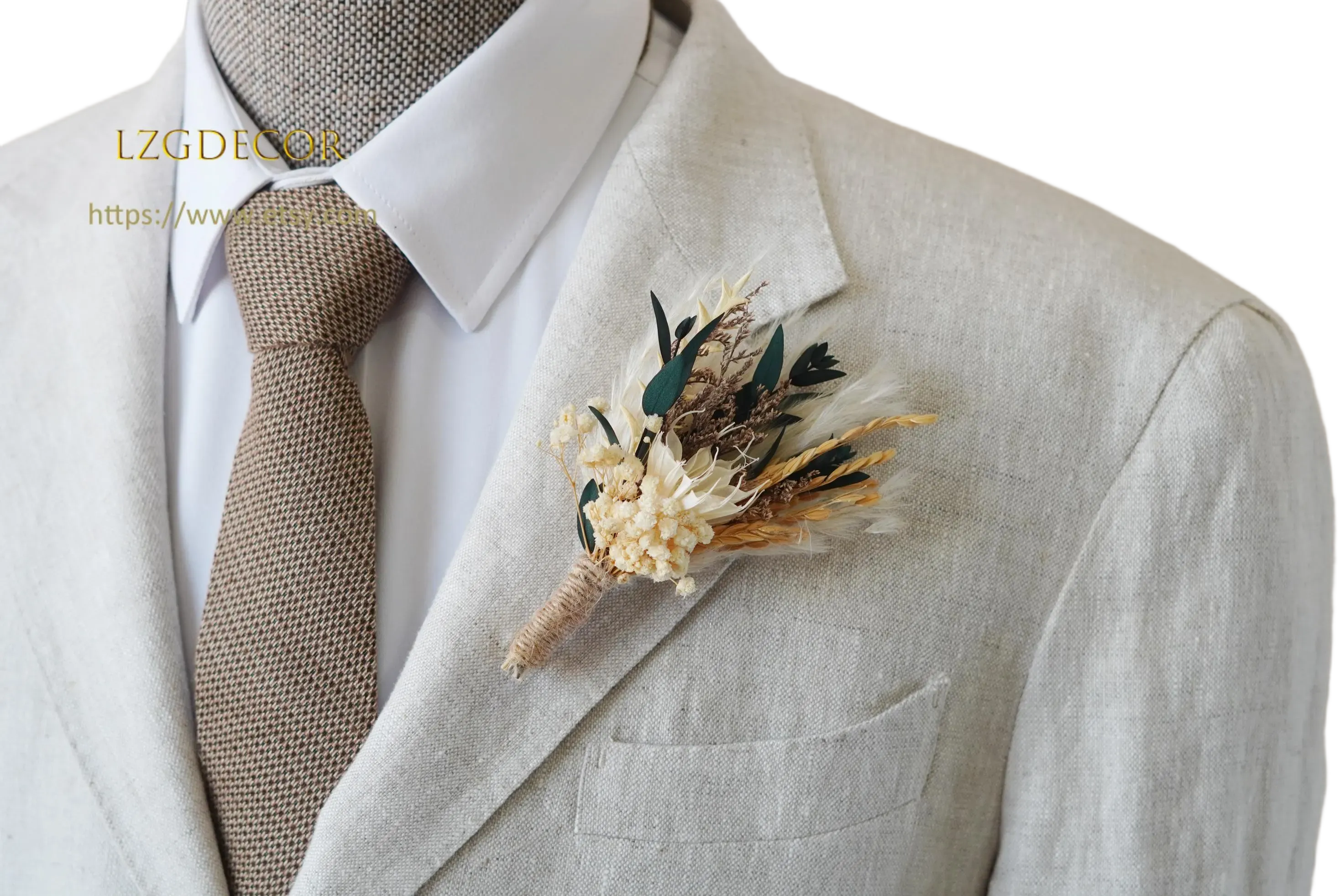 Ripe Natural Color Babybreath Boutonnieres,Wedding Natural Flowers groom&#39;s Brooch/Buttonhole,Wedding flowers bouquet, Lapel pin Boutonniere
