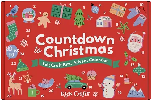 Kids Crafts 2024 Countdown to Christmas Advent Calendar, 25 DIY Craft Kits