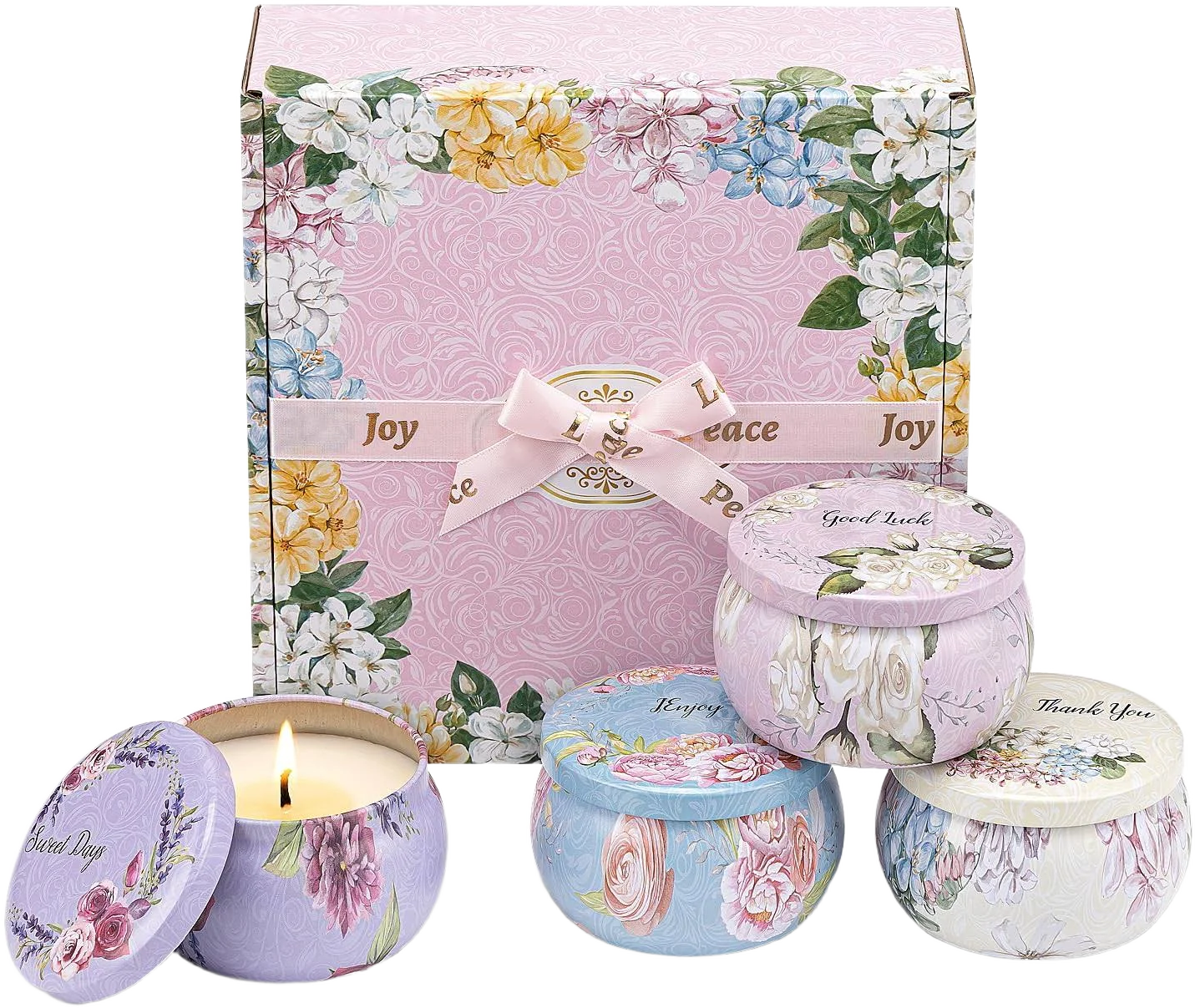 Lambliss Gift Floral Scented Candles Set