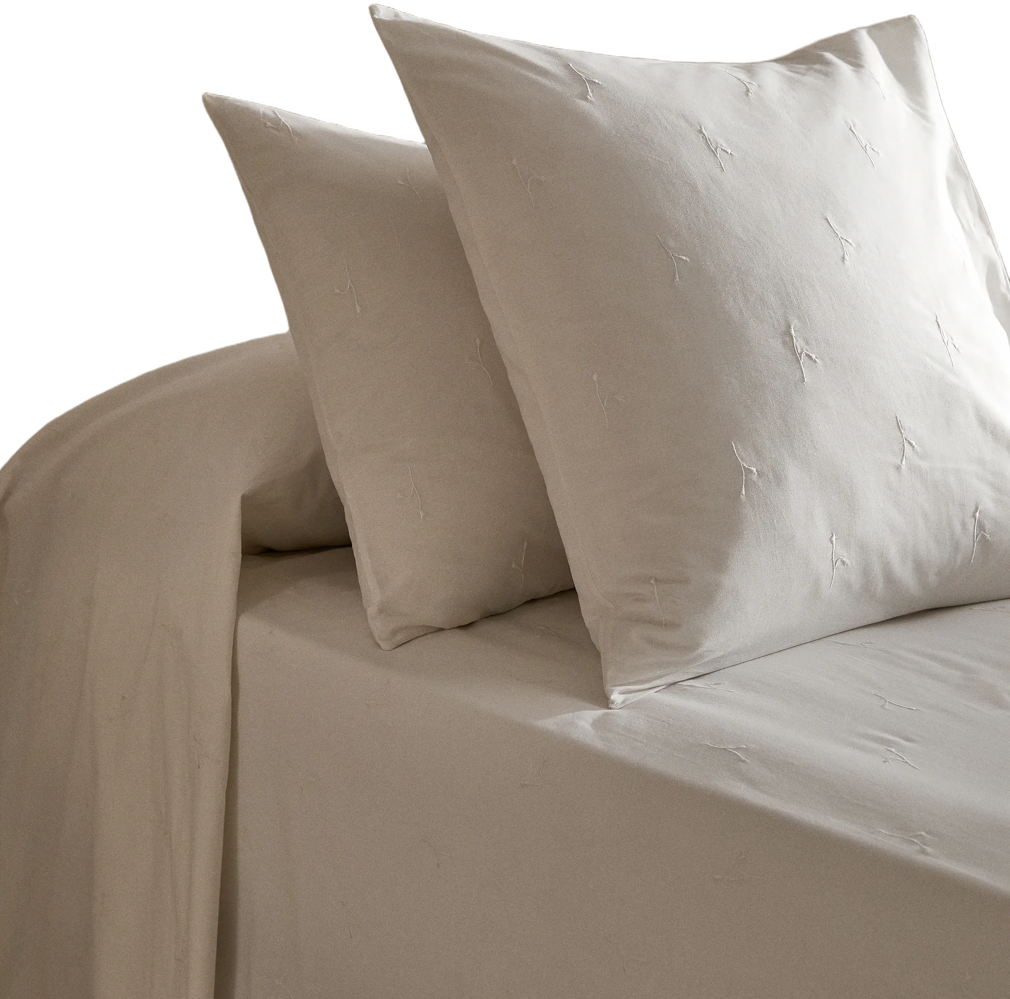 Floral embroidered cotton pillowcase 50x75cm