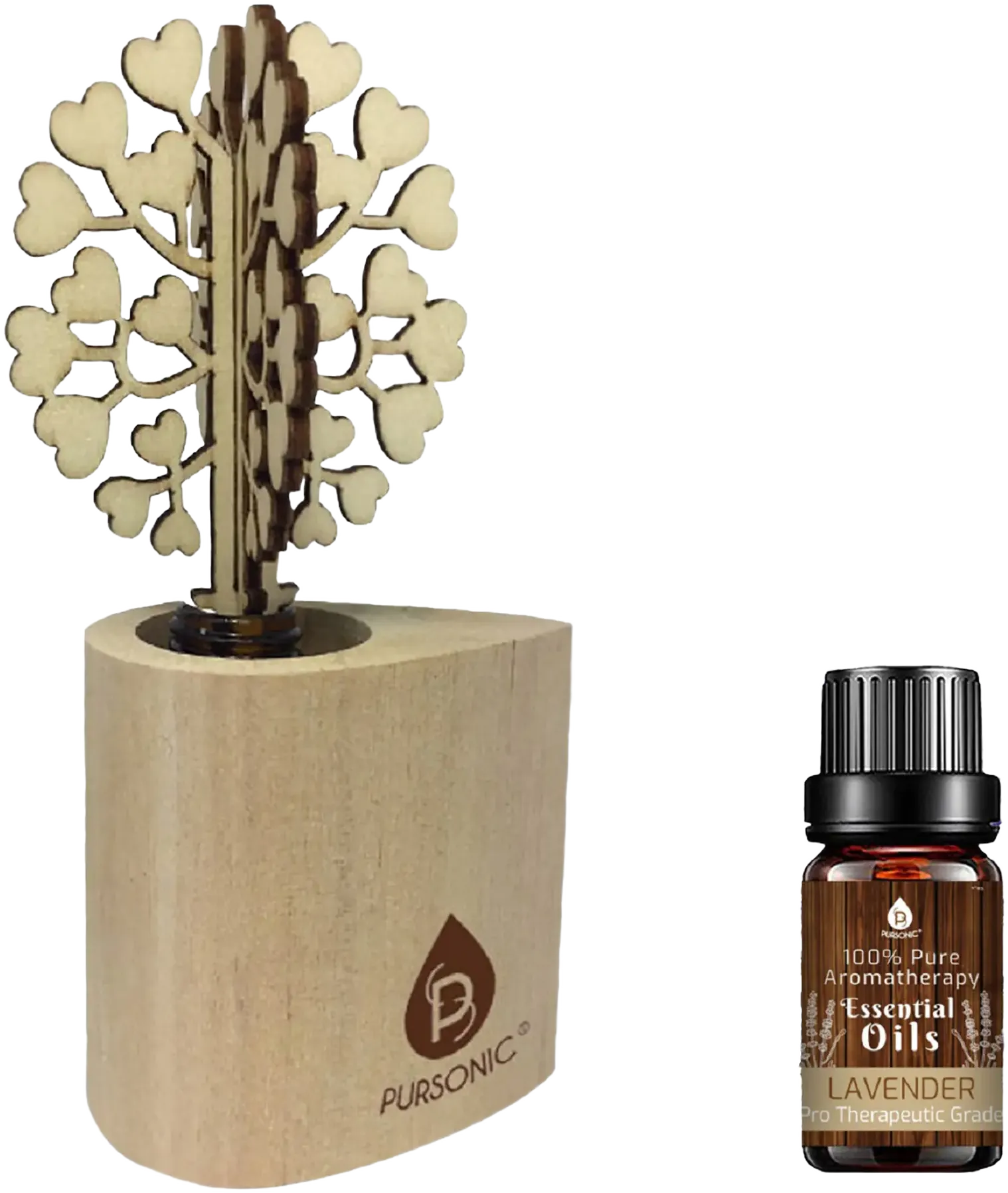 PURSONIC 3D Tree Reed Diffuser with 100% Pure Lavender Essential Oil