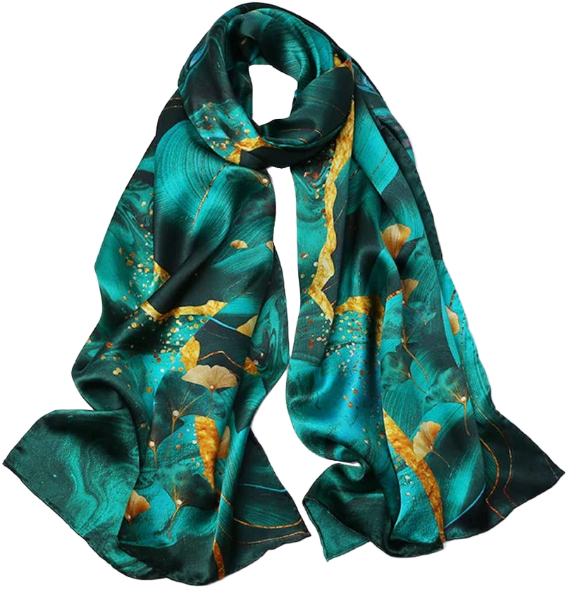 100% Mulberry Silk Floral Print Scarf