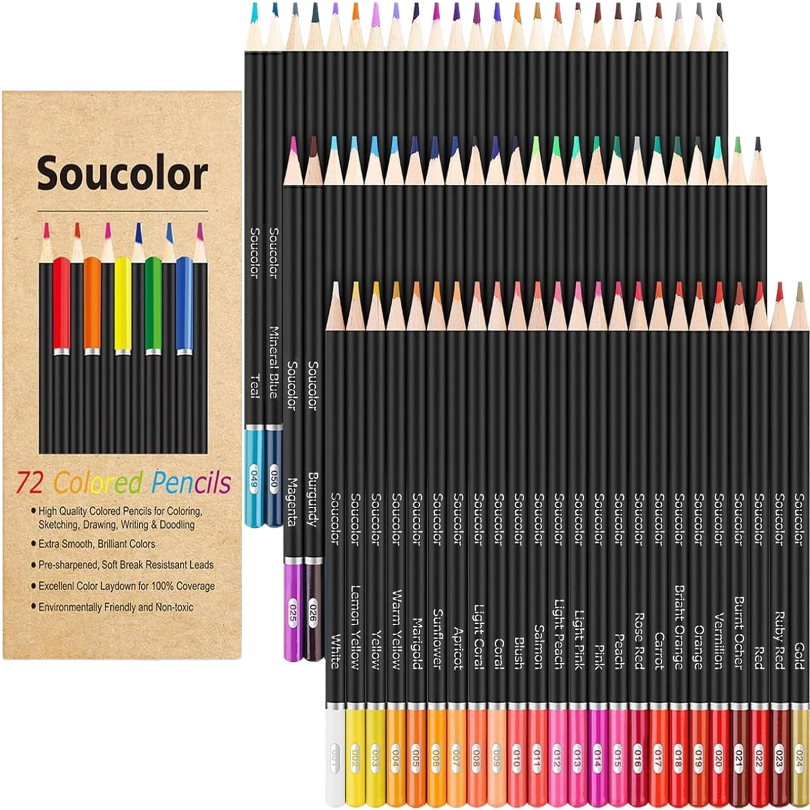 Soucolor 72-Color Colored Pencils