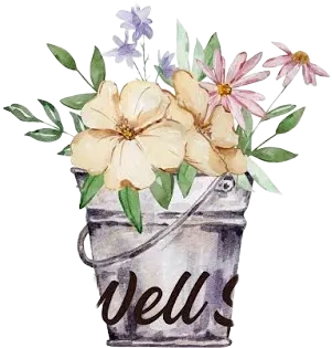 Get well soon Digital File Download - Printable Card Yellow White Pink Flowers Mom Grandma Wildflowers Bucket Downloadable Hospital Stay