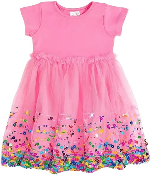 Sweet Wink Girls' Raspberry Confetti Short Sleeve Tutu Dress - Little Kid, Big Kid