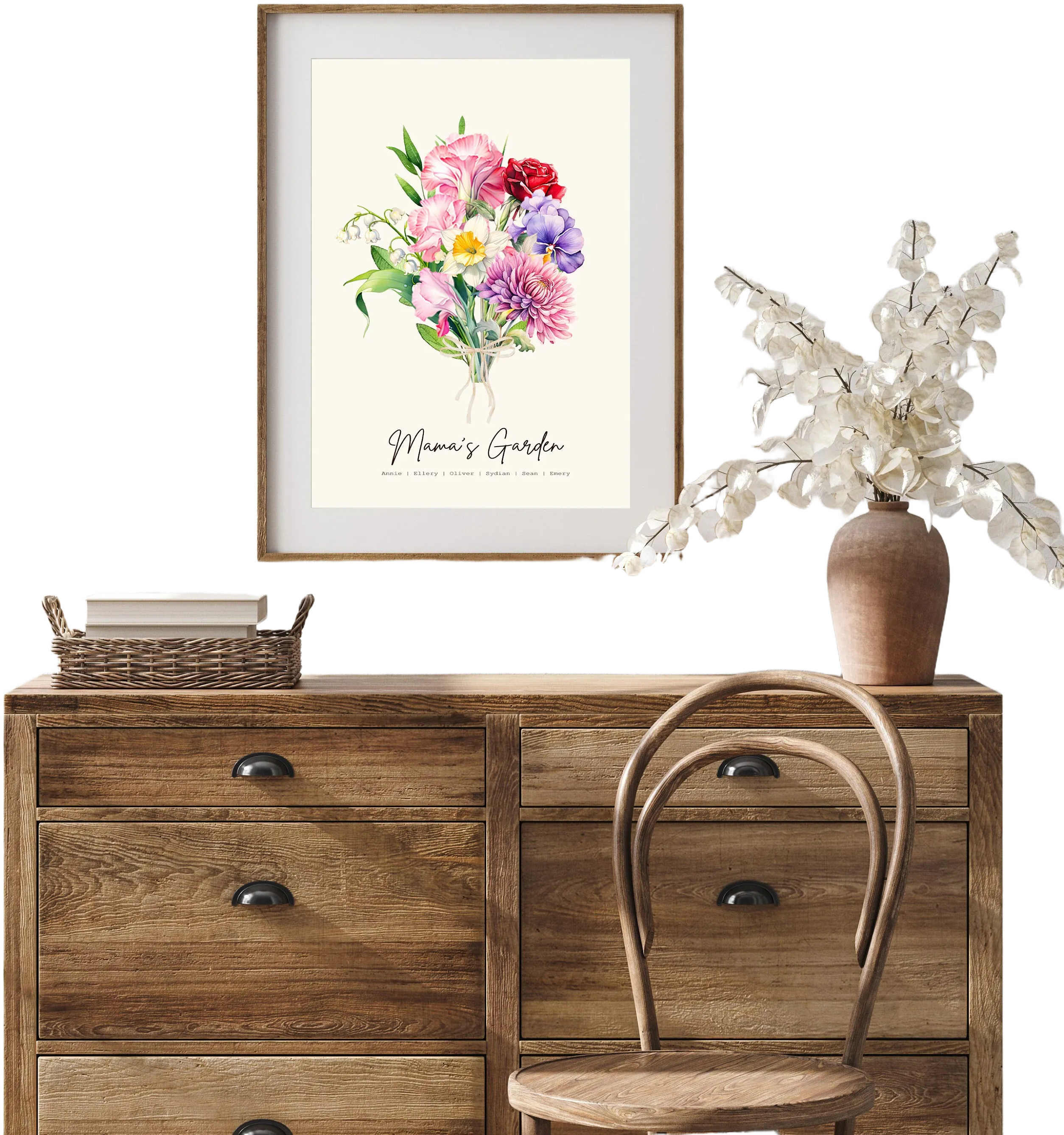 Illustrated Ginger Jar Flowers Mother&#39;s Day Card by Watercolor Artist Michelle Mospens | Happy Mother&#39;s Day Card | First Mothers Day Card