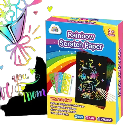 ZMLM Rainbow Scratch Art Crafts