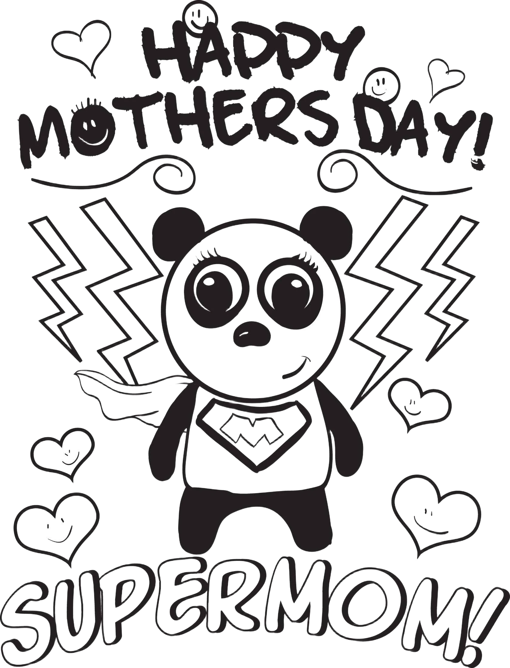 Supermom Mother's Day Coloring Page