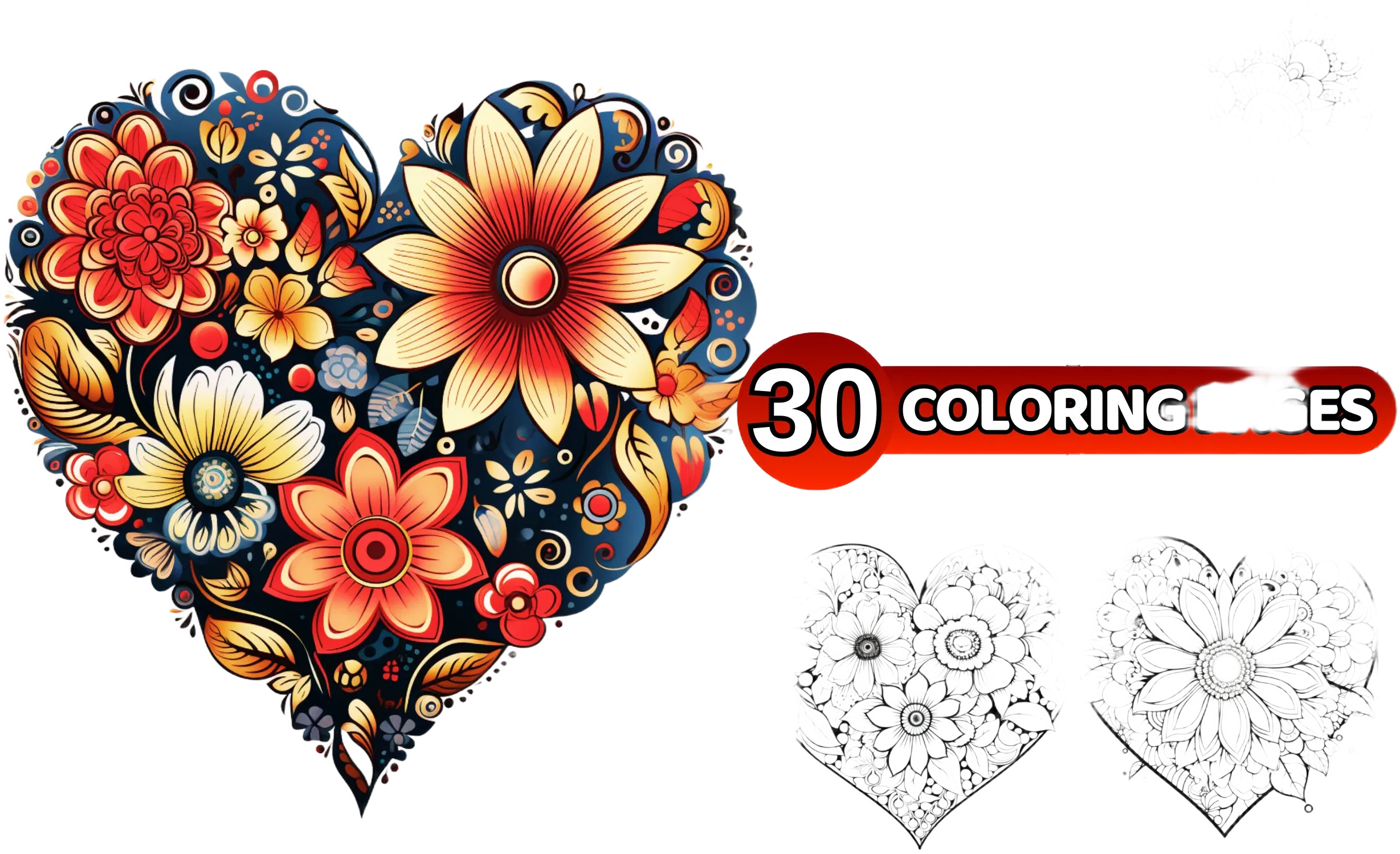 Coloring Pages Heart for Adults & Kids Mothers day Coloring Sheets Printable Mandala Adult Coloring  digital coloring book, printable Pdf