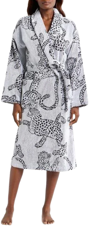 Desmond & Dempsey Unisex Jag Print Towel Robe