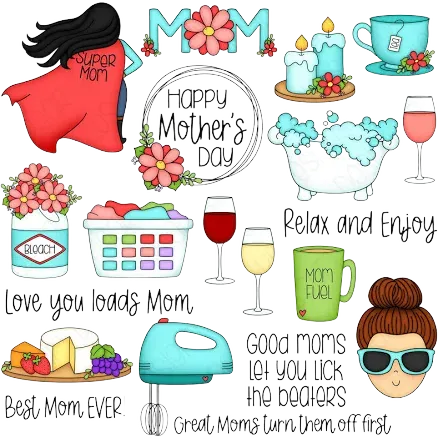 Mother's Day Hand Drawn Digital Clipart