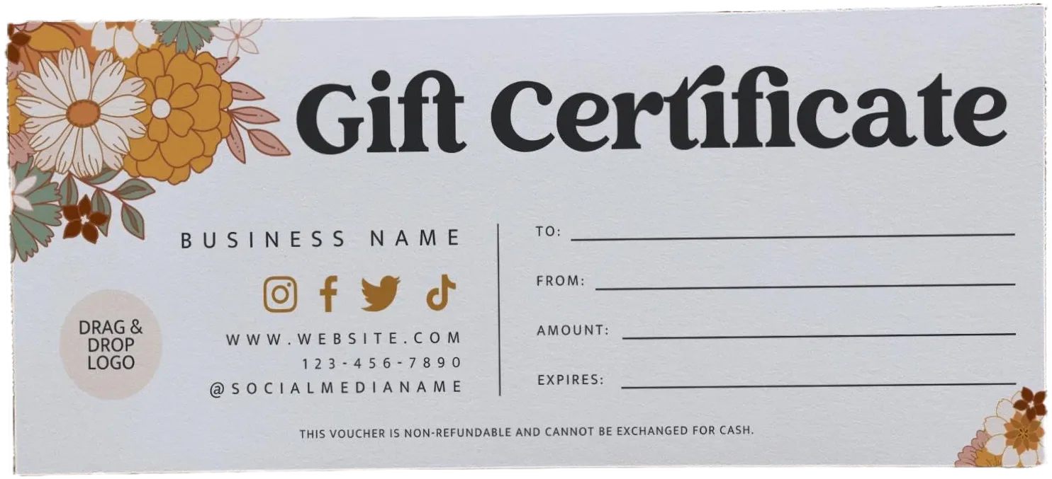 Boho Gift Certificate Template, DIY Printable Gift Voucher Certificate, Editable Gift Card, Spa Gift Certificate, Printable Template - Dani