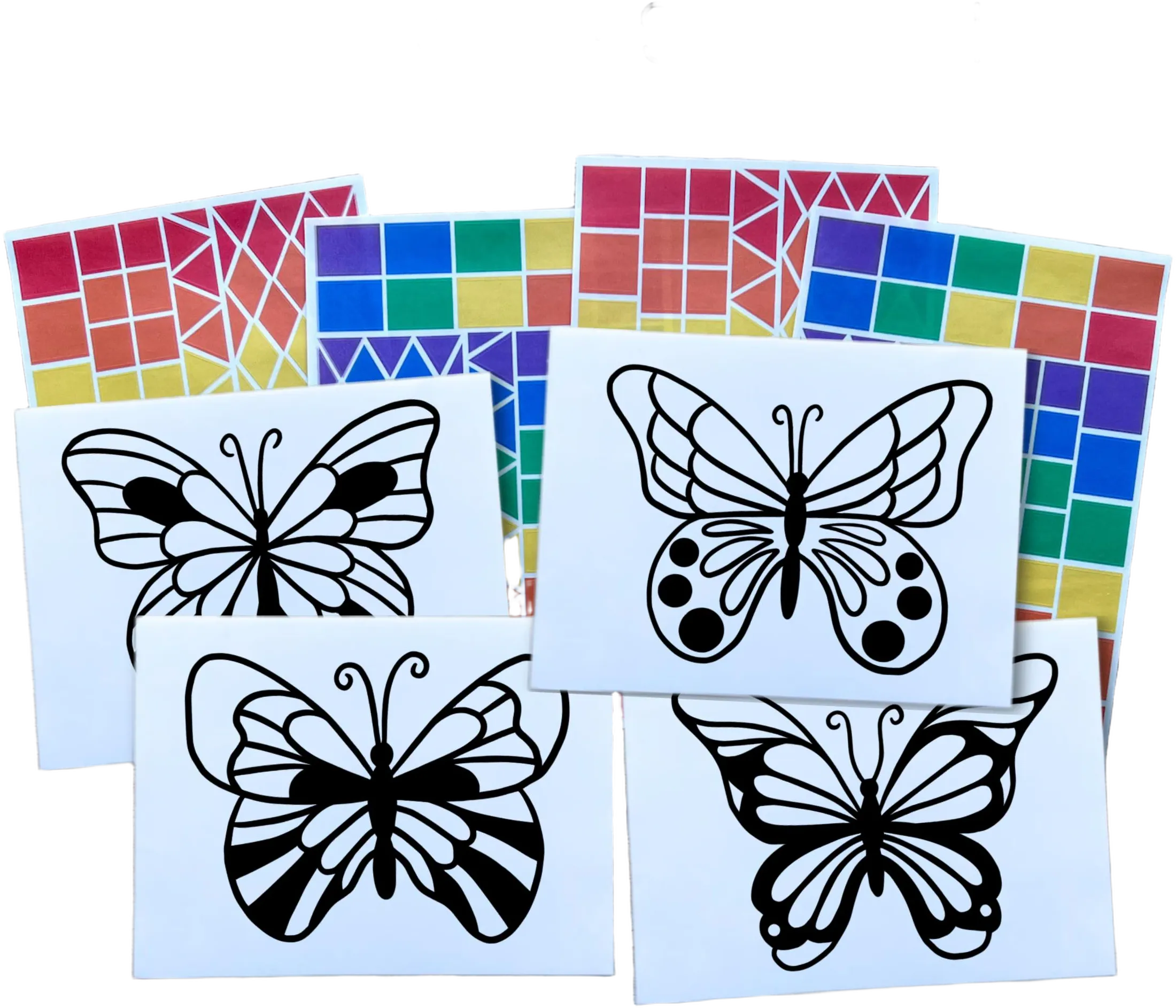 butterfly suncatcher window sticker set, spring craft preschool craft kits for kids, garden birthday party activities, arts and crafts for