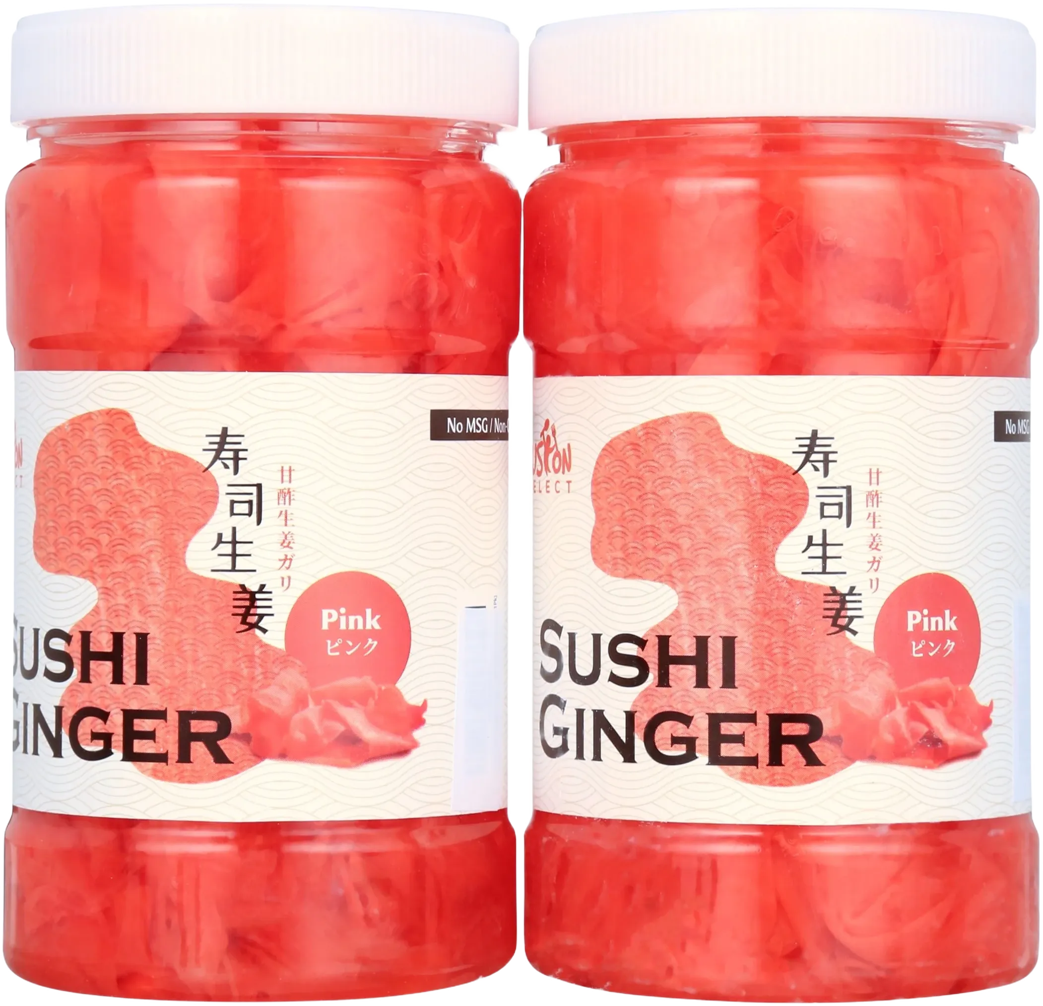 Fusion Select 2 Packs Sushi Ginger - Natural Sliced Gari, Organic Pickled Ginger for Sushi - No MSG, Non-GMO - Spicy, Sour, Sweet & Salty Taste Notes - Side Dish For Sashimi, Sushi Ingredients - 12oz