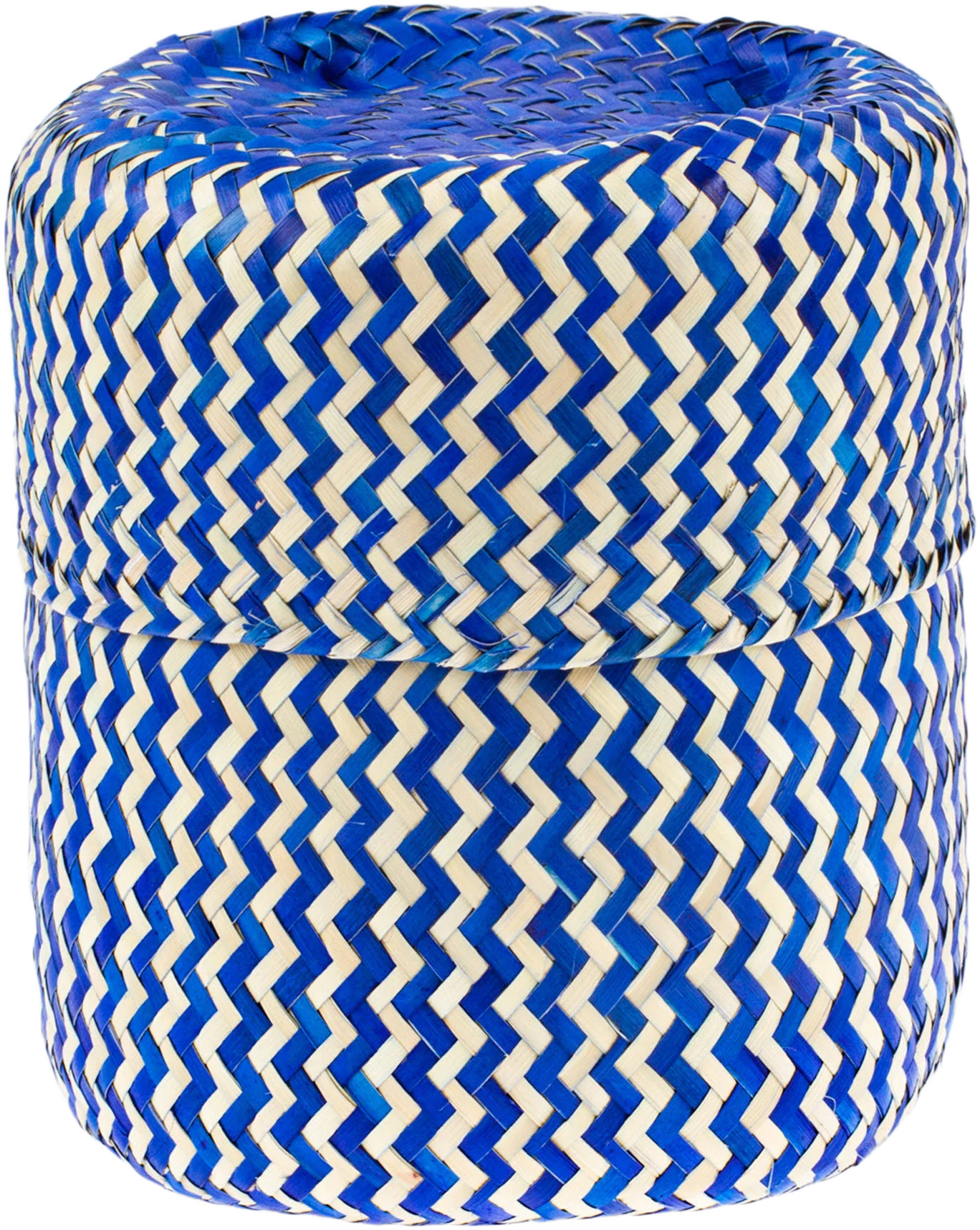 Novica Hand-Woven Palm Fiber Basket with Lid