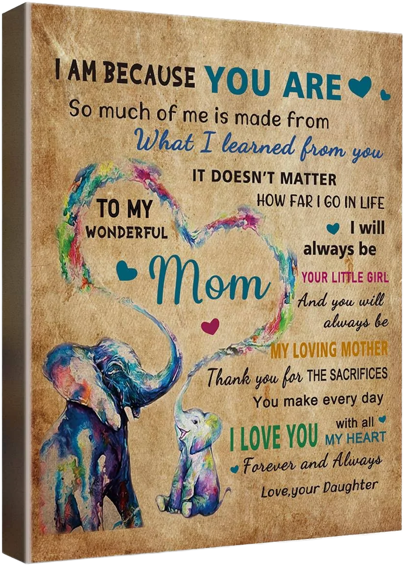 Wailozco Gifts for Mom Hangable Canvas Poem Prints
