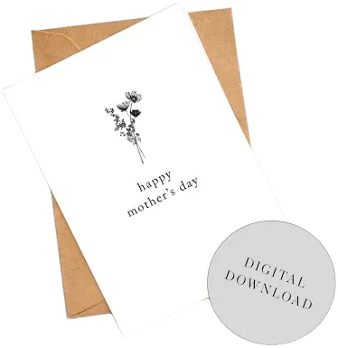Minimalist Mother's Day Digital Download Printable Card