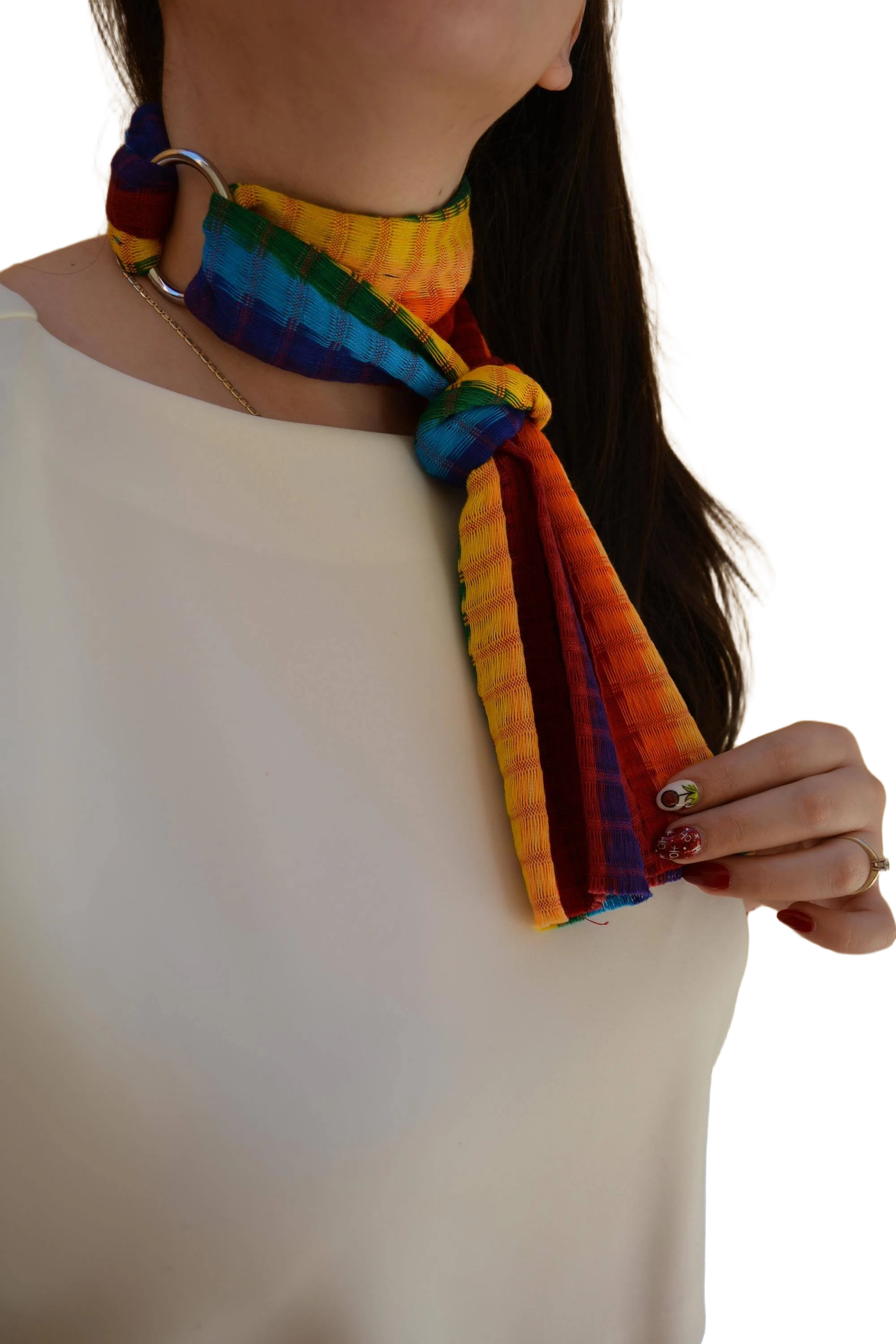 Bohemian Guatemalan Handwoven Cotton Scarf