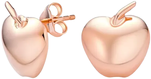Bling Jewelry Fruit Teacher Pet Apple Of My Eye Apple Stud Earrings Rose Gold Plated .925 Sterling Silver