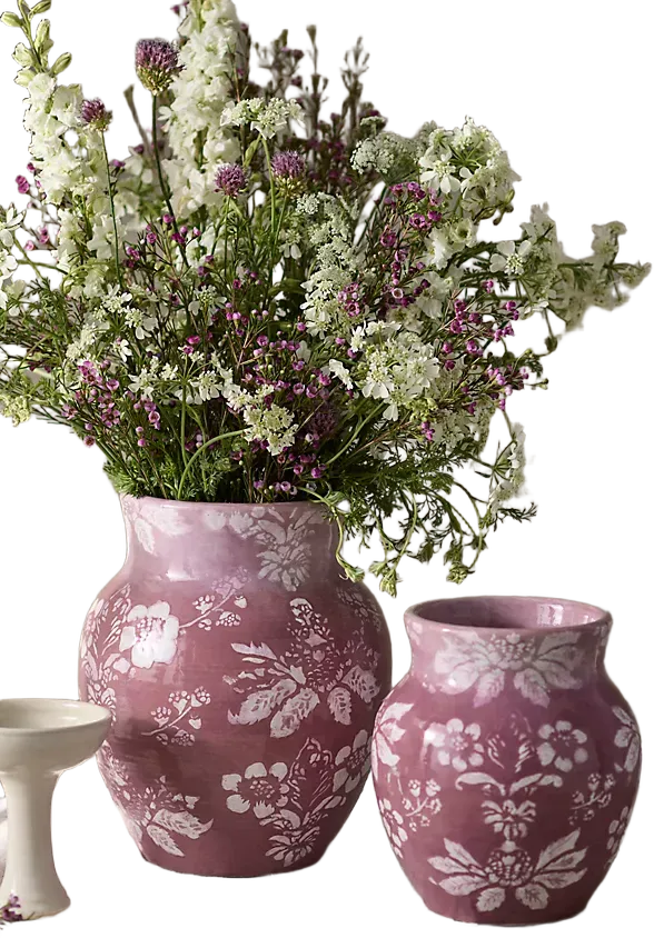 Mauve Floral Vase