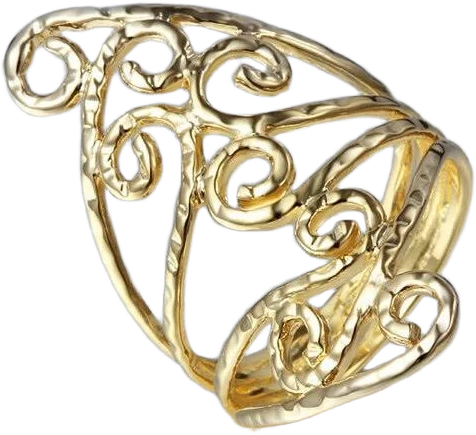 18kt Gold Plated Fine Filigree Swirl & Twirl Ring