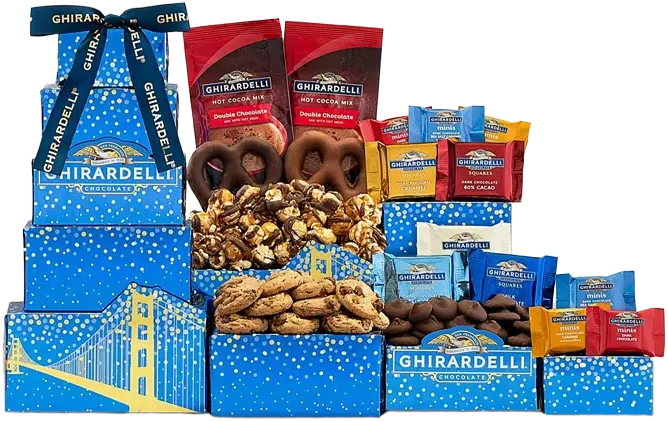 Wine Country Gift Baskets Ghirardelli Chocolate Lovers Gift Tower, 14 Pieces
