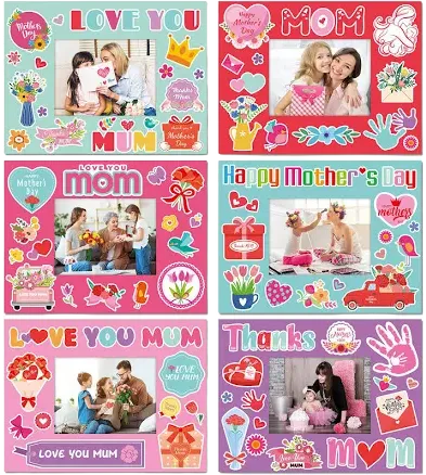 Pasimy 36 Pcs Mother's Day Picture Frames Craft Kits