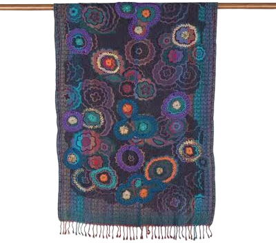 Novica Hand-Embroidered Wool Shawl