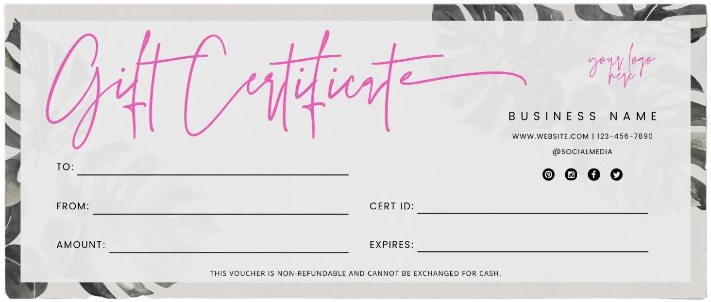 Spa Gift Certificate Canva Template, Printable Gift Voucher, Editable Gift Certificate, Salon Gift Card, A Gift For You, Gift Voucher - Demi