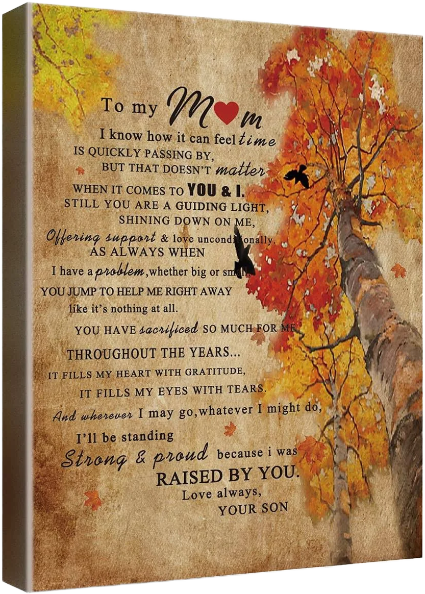 Wailozco Gifs for Mom Hangable Canvas Poem Prints