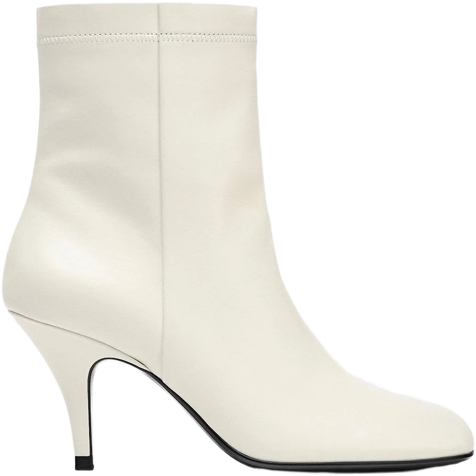 Zara Women's Topstitched Leather Ankle Boots
