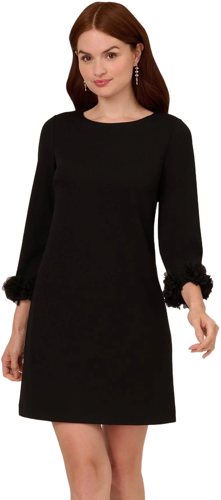 Adrianna Papell Women's Ruffle Cuff Crepe Cocktail Dress