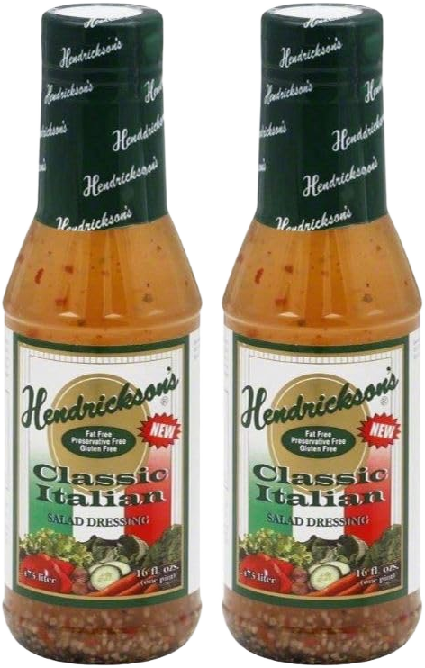 Hendrickson's Classic Italian Salad Dressing, 16 fl oz Bottles, Pack of 2, Pack of 2, Bundled With V2U Utensil Set