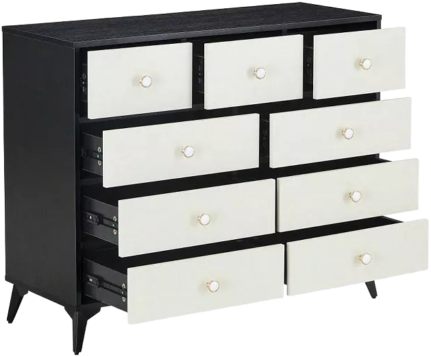 gaomon Wooden Dresser With 9 Drawers, Wide Chest Of Drawers Large Storage Tower Unit, 9 Drawer Dresser TV Stand For Bedroom, Living Room, Closet, Entryway