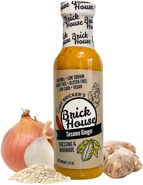 Sesame Ginger Salad Dressing, Asian Sesame Salad Dressing, Low Carbs Vinaigrette Dressing, Non-GMO & Low Sodium Salad Dressing by Brick House, 12 Oz 12 Ounce (Pack of 1)