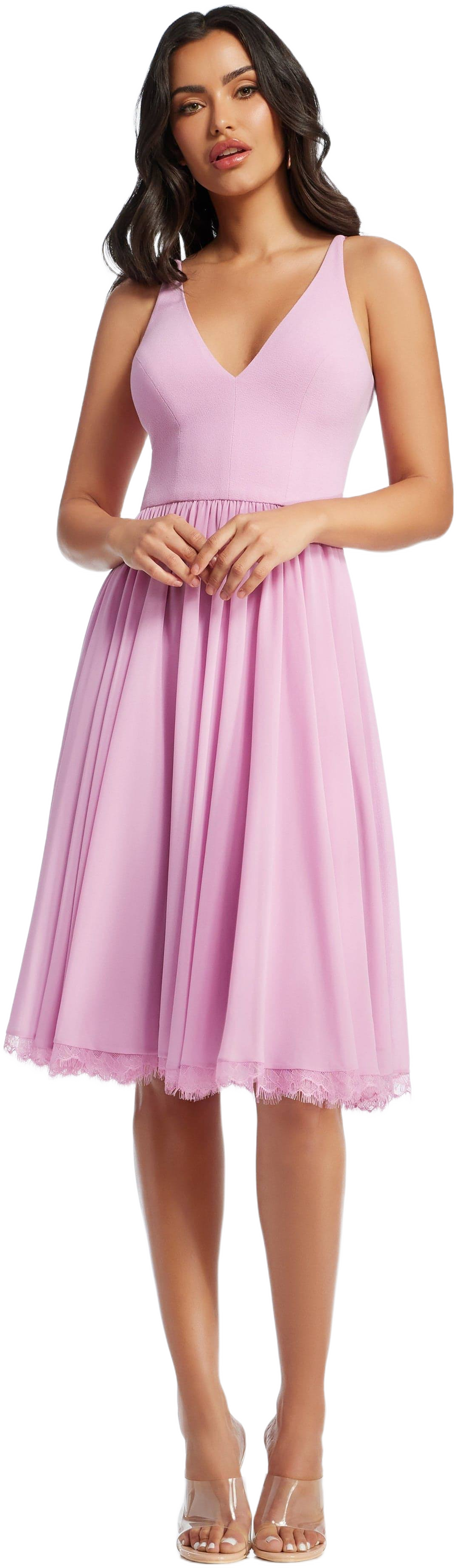 Dress The Population Women's Alicia Mixed Media Midi Dress