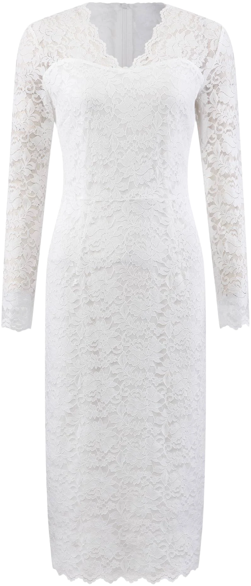 Women's Floral Lace V-Neck Long Sleeve Bodycon Dress