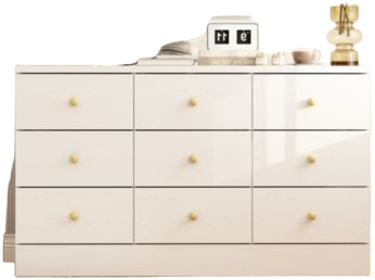 HOMSEE White Elegant Dresser With 9 Drawers