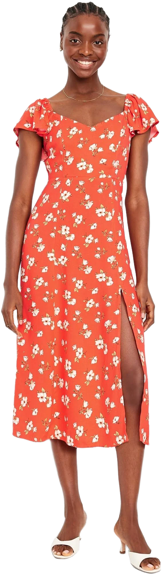 Old Navy Women's Flutter-Sleeve Crepe Midi Dress