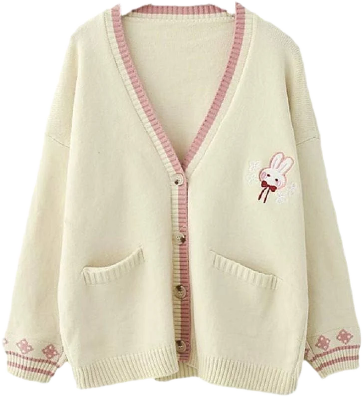 GK-O Mori Girl Kawaii Rabbit Knit Cardigan Sweater